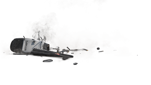 (4K) Crash Helicopter Throw 2 