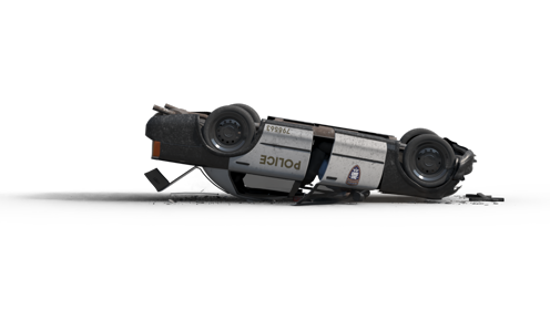 (4K) Crash Police Car Drop Cam B 