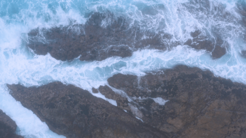 (4K) Aerial Misty Shore 2 Matte