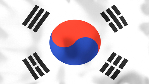 4K Looping Flag South Korea