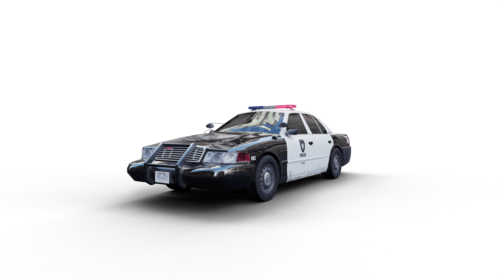 (4K) Police Car Stationary 1