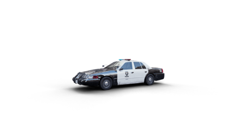 (4K) Police Car Stationary 4