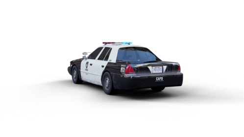 (4K) Police Car Stationary 5