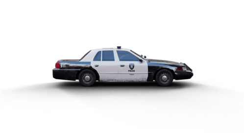 (4K) Police Car Stationary 6