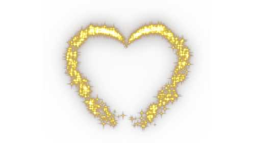 (4K) Sparkle Motion Heart Yellow