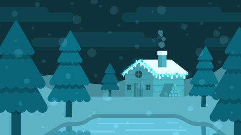 Christmas Background Cabin