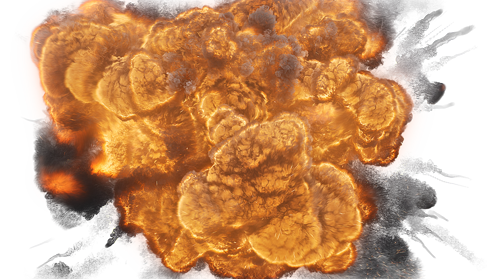 Fiery Explosion Towards Camera 6 