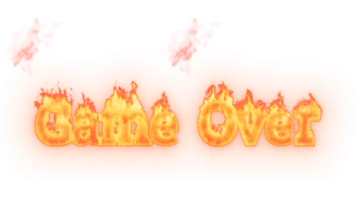 Fire Text Game Over