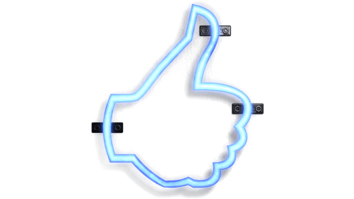 Neon Symbol Hand Thumbs Up