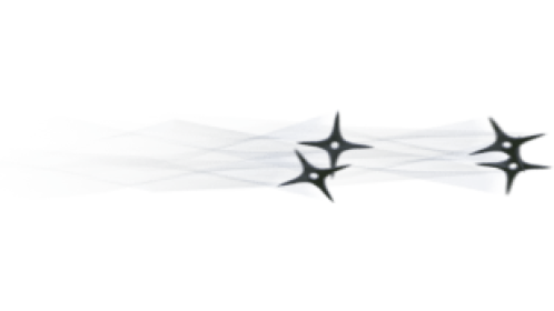 Stylized Shurikens Fly By 1
