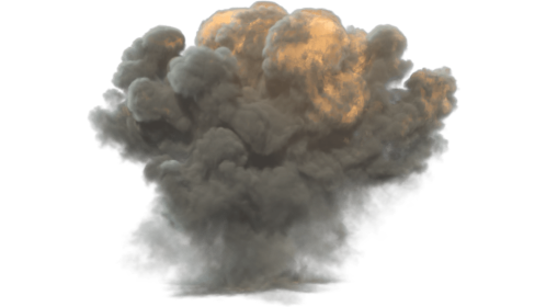 Wide Explosion White Smoke