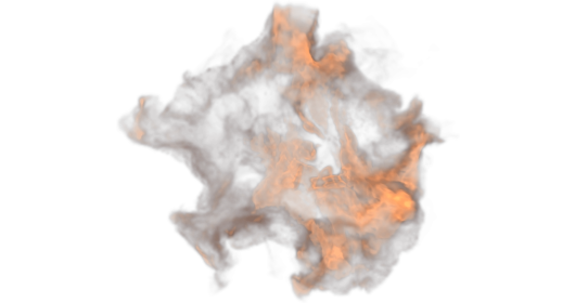 (4K) Flying Fireball Impact Front View