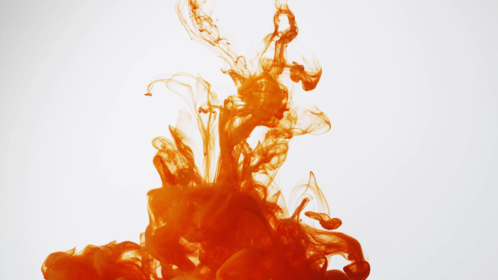 (4K) Orange Ink Underwater 1