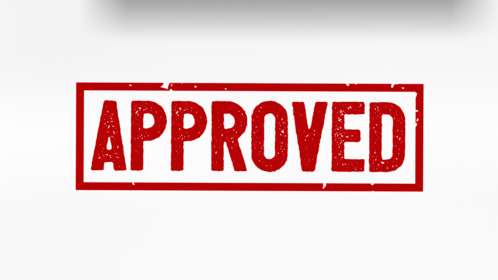 (4K) Rectangular Stamp Approved