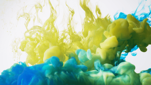 (4K) Yellow Blue Ink Underwater 1