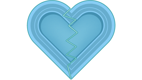 Broken Heart Icon Sweet Blue