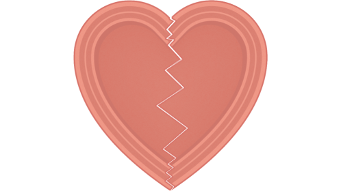 Broken Heart Icon Sweet Pink