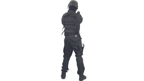 (4K) Man Down Back Angle Handgun