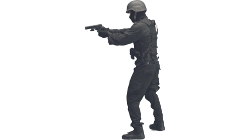 (4K) Man Down Side Angle Handgun