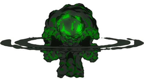 Cartoon Explosion - Green Skull