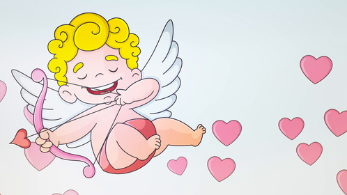 White Cupid Background