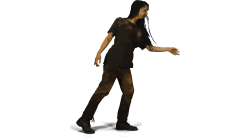(4K) Zombie 2 Wide Walking Side