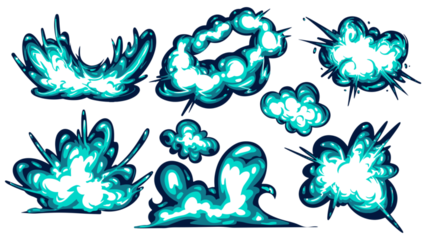 Cartoon Explosion Set Blue