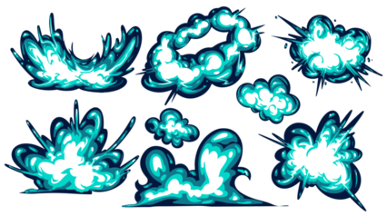 Cartoon Explosion Set Blue