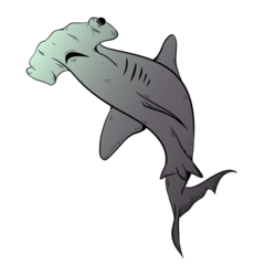 Hammerhead Shark Illustrated Grey