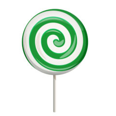 Candy Circle Green Lollipop Vector