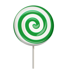 Candy Circle Green Lollipop Vector